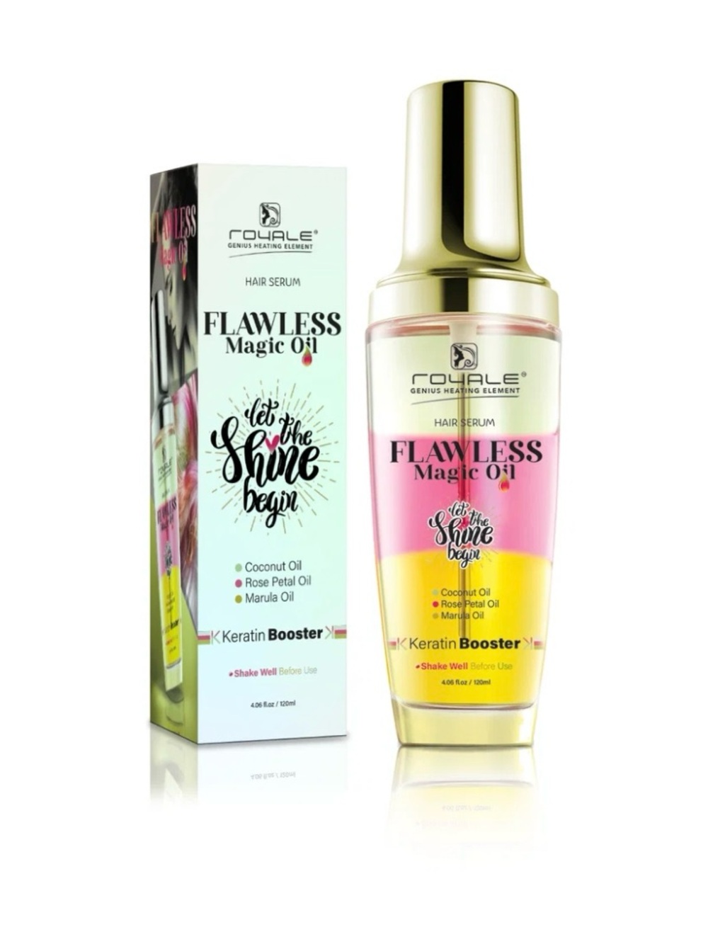 Royale Flawless Magic Oil Hair Serum | Coconut Oil, Rose Petal Oil, & Marula Oil
